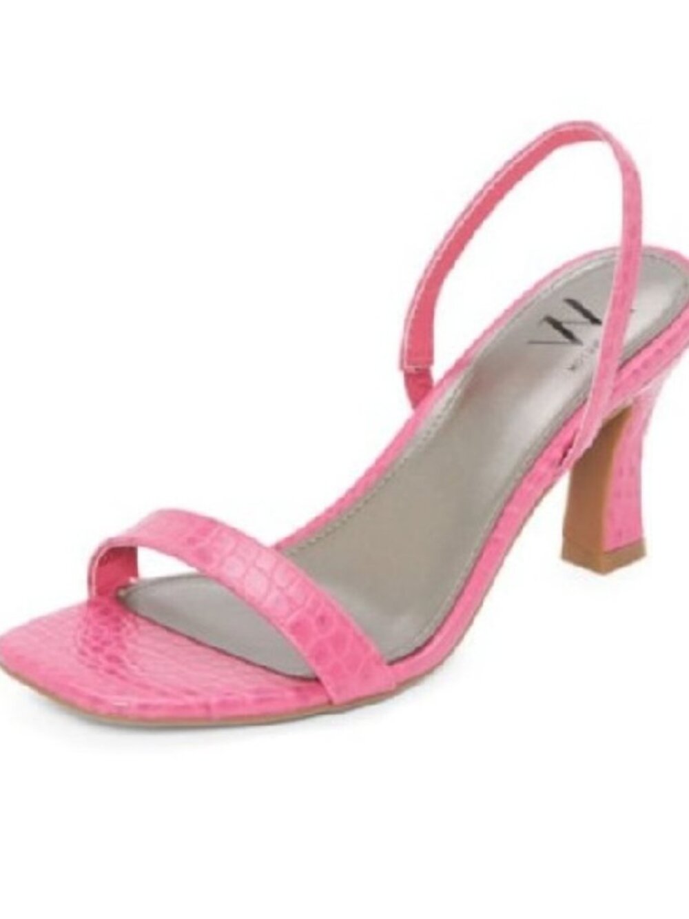 Worthington Pence Pink Faux Crocodile Kitten Heel Sandals Size 8 New in Box